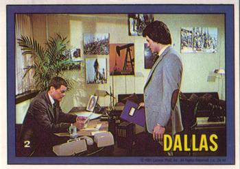 1981 Donruss Dallas #2 J.R. & Bobby in office Front