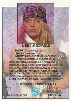1991 Brockum Rock Cards #111 Bret Michaels Back