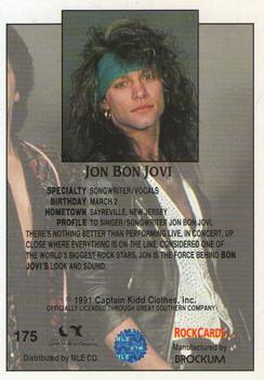 1991 Brockum Rock Cards #175 Jon Bon Jovi Back