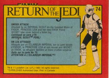 1983 O-Pee-Chee Star Wars: Return of the Jedi #74 Under Attack! Back