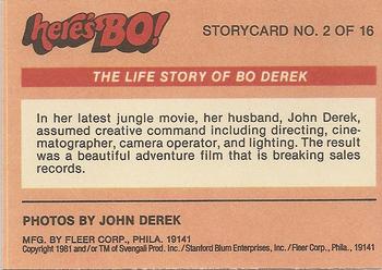 1981 Fleer Here's Bo! #24 The boa makes a sneak attack. Back
