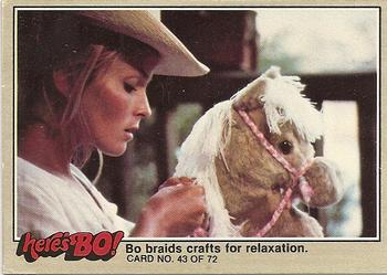 1981 Fleer Here's Bo! #43 Bo braids crafts for relaxation. Front