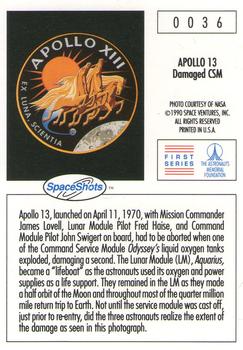 1990-92 Space Ventures Space Shots #0036 Apollo 13 - Damaged CSM Back