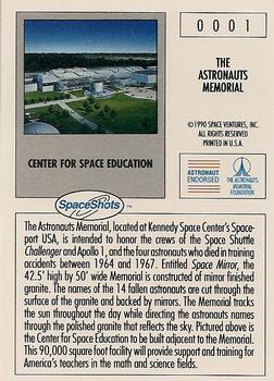 1990-92 Space Ventures Space Shots #0001 The Astronauts Memorial Back