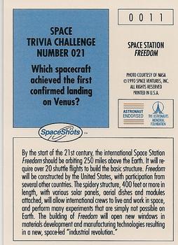 1990-92 Space Ventures Space Shots #0011 Space Station Freedom Back