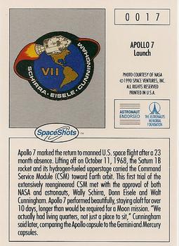1990-92 Space Ventures Space Shots #0017 Apollo 7 - Launch Back
