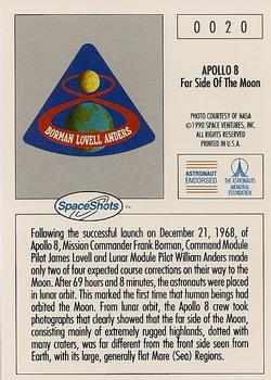 1990-92 Space Ventures Space Shots #0020 Apollo 8 - Far Side Of The Moon Back