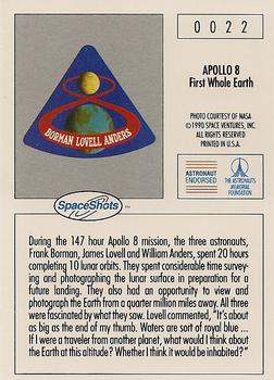 1990-92 Space Ventures Space Shots #0022 Apollo 8 - First Whole Earth Back
