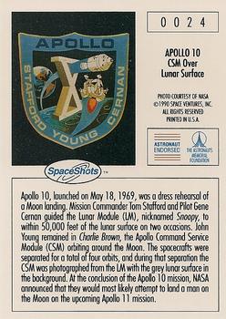 1990-92 Space Ventures Space Shots #0024 Apollo 10 - CSM Over Lunar Surface Back