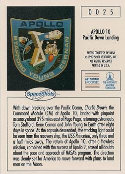 1990-92 Space Ventures Space Shots #0025 Apollo 10 - Pacific Dawn Landing Back