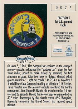 1990-92 Space Ventures Space Shots #0027 Freedom 7 - 1st U.S. Manned Flight Back