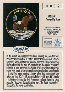 1990-92 Space Ventures Space Shots #0032 Apollo 11 - Tranquility Base Back