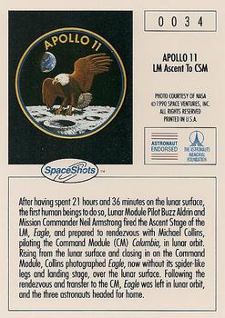 1990-92 Space Ventures Space Shots #0034 Apollo 11 - LM Ascent to CM Back