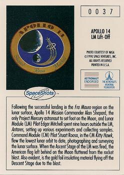 1990-92 Space Ventures Space Shots #0037 Apollo 14 - LM Lift-Off Back