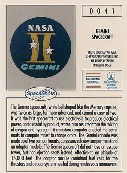 1990-92 Space Ventures Space Shots #0041 Gemini Spacecraft Back