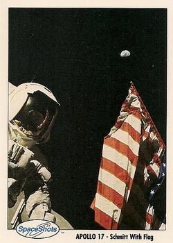 1990-92 Space Ventures Space Shots #0043 Apollo 17 - Schmitt With Flag Front