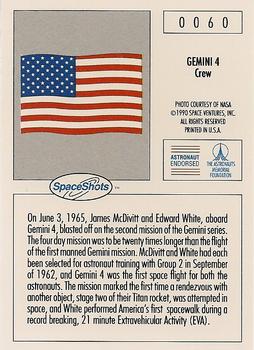 1990-92 Space Ventures Space Shots #0060 Gemini 4 - Crew Back