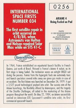 1990-92 Space Ventures Space Shots #0256 Ariane 4 - Being Fueled on Pad Back