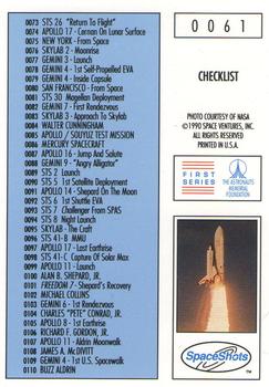 1990-92 Space Ventures Space Shots #0061 Checklist: 0001-0110 Back