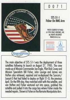 1990-92 Space Ventures Space Shots #0071 STS 51-I Fisher On RMS Arm Back