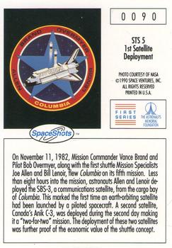 1990-92 Space Ventures Space Shots #0090 STS 5  1st Satellite Deployment Back