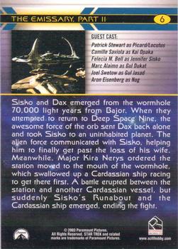 2003 Rittenhouse The Complete Star Trek Deep Space Nine #6 Sisko and Dax emerged from the wormhole 70,000 Back