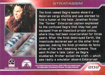 2004 Rittenhouse Star Trek Enterprise Season 3 #202 The Xindi named Degra awoke aboard a Melorian Back