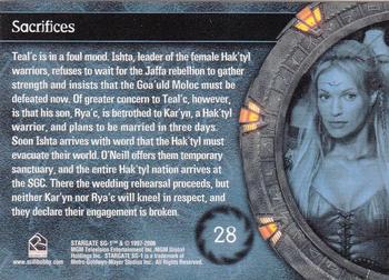 2006 Rittenhouse Stargate SG-1 Season 8 #28 Teal'c is in a foul mood. Ishta, leader of t Back