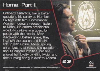 2007 Rittenhouse Battlestar Galactica Season Two #23 Onboard Galactica, Gaius Baltar questions hi Back