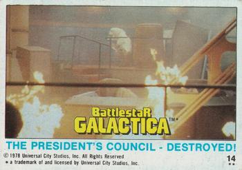 1978 Topps Battlestar Galactica #14 The President's Council - Destroyed! Front