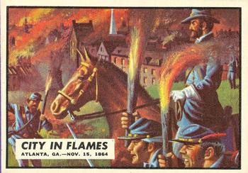 1962 Topps Civil War News #80 City in Flames Front