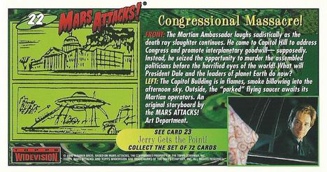 1996 Topps Widevision Mars Attacks! #22 Congressional Massacre! Back