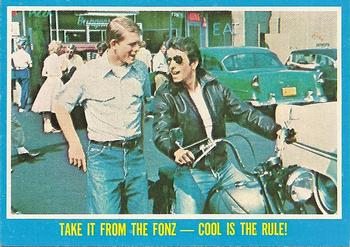 1976 Topps Happy Days #15 Take It From The Fonz -- Cool Is The Rule! Front