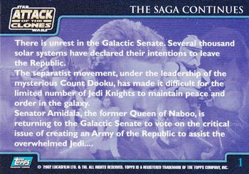 2002 Topps Star Wars: Attack of the Clones (UK) #1 Title Card Back