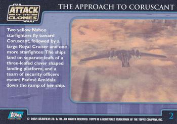 2002 Topps Star Wars: Attack of the Clones (UK) #2 The Aproach to Coruscant Back