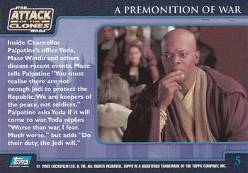 2002 Topps Star Wars: Attack of the Clones (UK) #5 A Premonition of War Back
