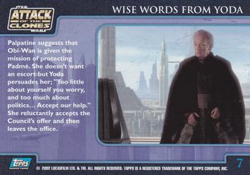 2002 Topps Star Wars: Attack of the Clones (UK) #7 Wise Words From Yoda Back