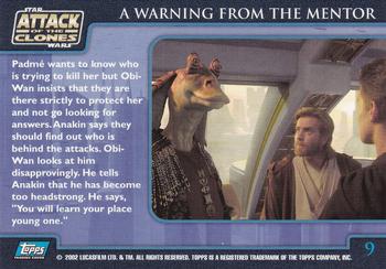 2002 Topps Star Wars: Attack of the Clones (UK) #9 A Warning From the Mentor Back