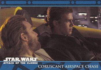 2002 Topps Star Wars: Attack of the Clones (UK) #13 Coruscant Airspace Chase Front