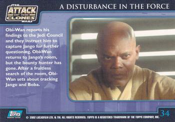 2002 Topps Star Wars: Attack of the Clones (UK) #34 A Disturbance in the Force Back