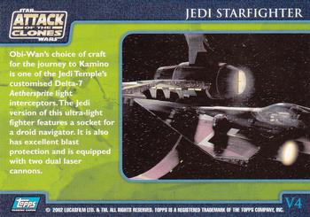2002 Topps Star Wars: Attack of the Clones (UK) - Vehicles #V4 Jedi Starfighter Back