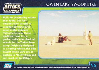 2002 Topps Star Wars: Attack of the Clones (UK) - Vehicles #V6 Owen Lar's Swoop Bike Back