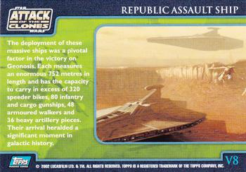 2002 Topps Star Wars: Attack of the Clones (UK) - Vehicles #V8 Republic Assault Ship Back