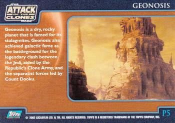 2002 Topps Star Wars: Attack of the Clones (UK) - Planets #P5 Geonosis Back