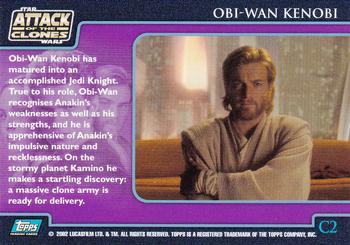 2002 Topps Star Wars: Attack of the Clones (UK) - Characters #C2 Obi-Wan Kenobi Back