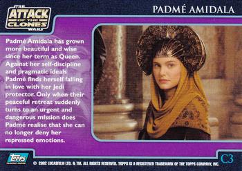 2002 Topps Star Wars: Attack of the Clones (UK) - Characters #C3 Padmé Amidala Back