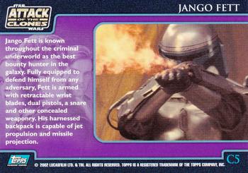 2002 Topps Star Wars: Attack of the Clones (UK) - Characters #C5 Jango Fett Back