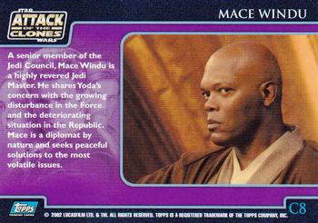 2002 Topps Star Wars: Attack of the Clones (UK) - Characters #C8 Mace Windu Back