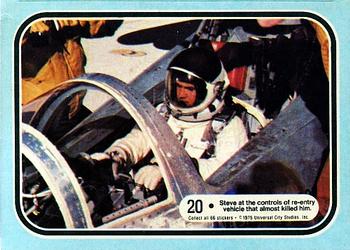 1975 Donruss Six Million Dollar Man #20 Steve at the controls of re-entry vehicle that almost killed him Front