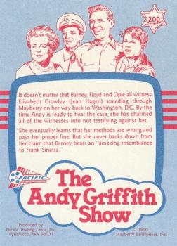 1991 Pacific The Andy Griffith Show Series 2 #200 Andy and the Woman Speeder Back